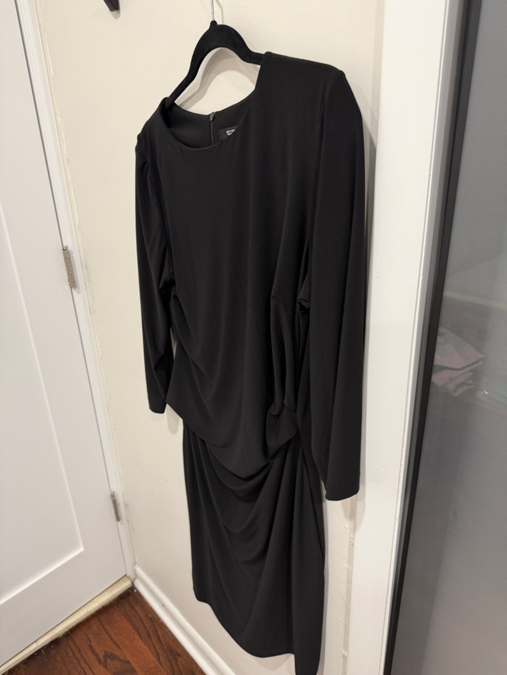 Simply Vera Vera Wang Black Long-Sleeve Draped Dress - Picture 6 of 6
